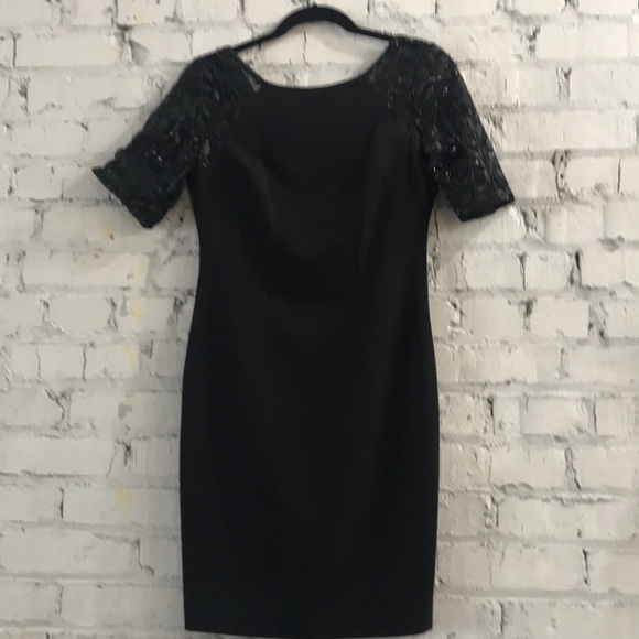 Sheath Sequin Sleeve V Neck Back Dress - Picture 5 of 8